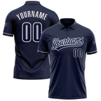 Custom Navy Navy-White Performance Vapor Golf Polo Shirt photo 1