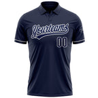 Custom Navy Navy-White Performance Vapor Golf Polo Shirt photo 2
