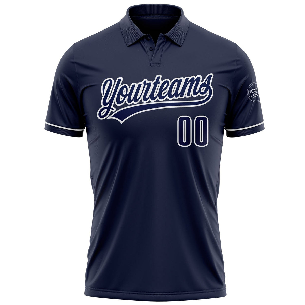 Custom Navy Navy-White Performance Vapor Golf Polo Shirt photo 2