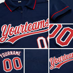 Custom Navy Red-White Performance Vapor Golf Polo Shirt detail