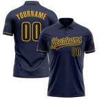 Custom Navy Navy-Gold Performance Vapor Golf Polo Shirt photo 1