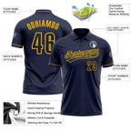 Custom Navy Navy-Gold Performance Vapor Golf Polo Shirt photo 3