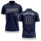 Custom Navy Navy-Gray Performance Vapor Golf Polo Shirt
