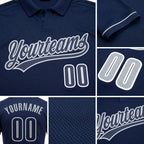 Custom Navy Navy-Gray Performance Vapor Golf Polo Shirt detail