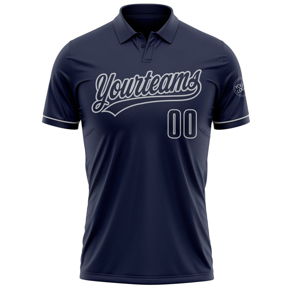 Custom Navy Navy-Gray Performance Vapor Golf Polo Shirt photo 2