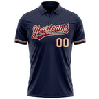 Custom Navy City Cream-Crimson Performance Vapor Golf Polo Shirt photo 2