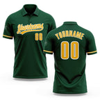 Custom Green Gold-White Performance Vapor Golf Polo Shirt