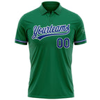 Custom Kelly Green Royal-White Performance Vapor Golf Polo Shirt photo 2