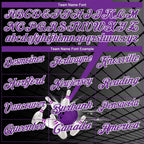 Custom Black Purple-White 3D Pattern Design Bowling Performance Polo Shirt photo 4
