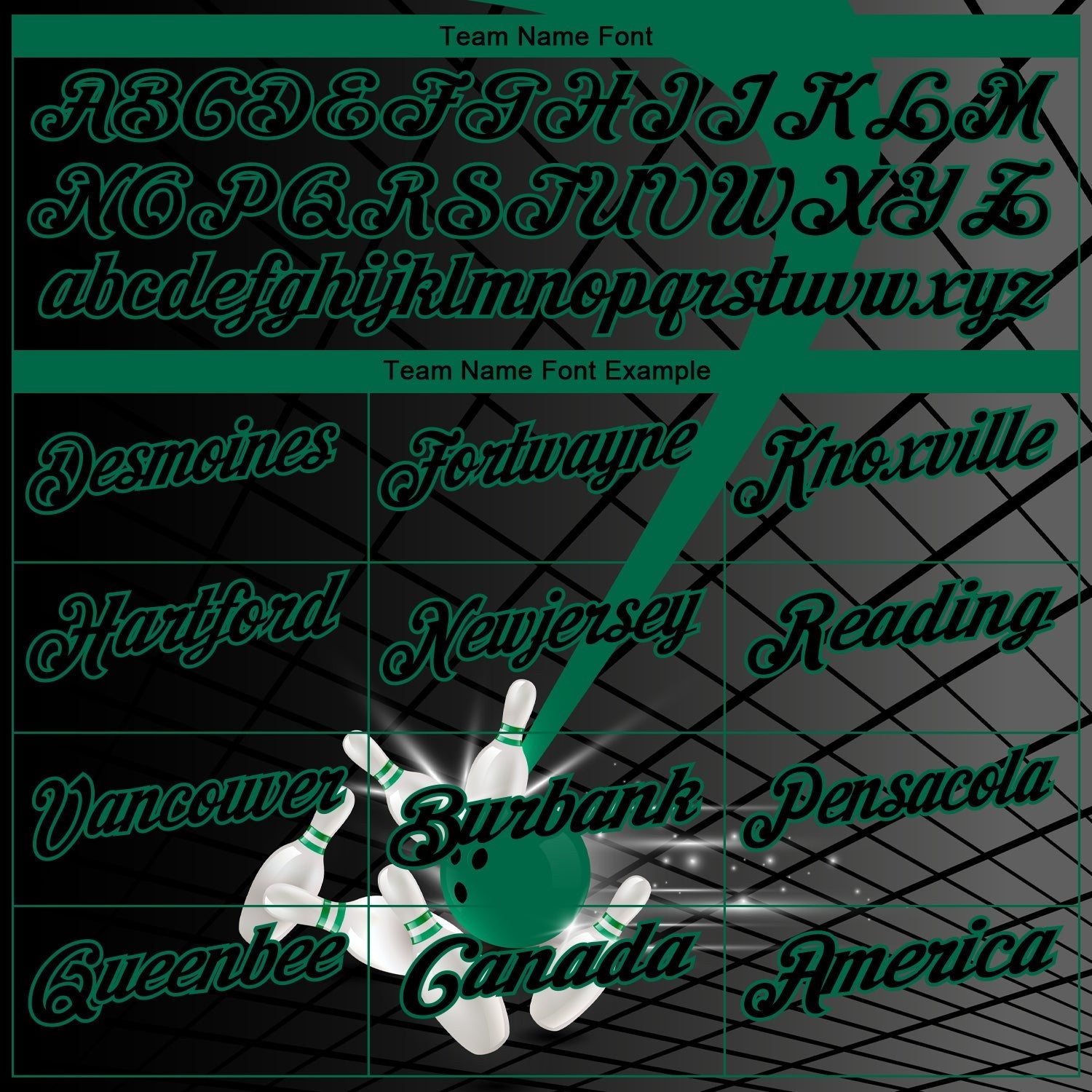 Custom Black Kelly Green 3D Pattern Design Bowling Performance Polo Shirt photo 4
