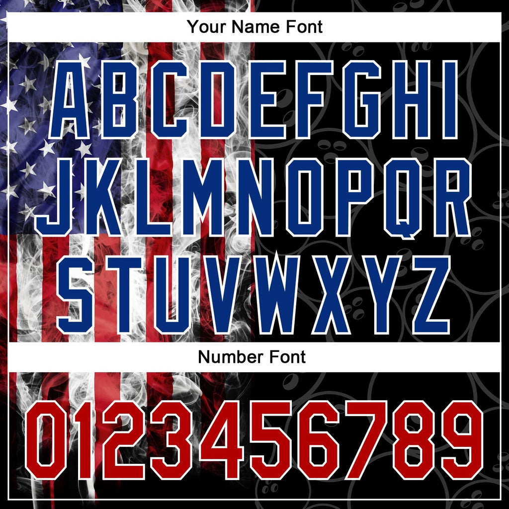 Custom Black Red-Royal 3D Pattern Design Billiards Snooker 8 Ball American Flag Performance Polo Shirt photo 5