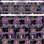 Custom Black White-Purple 3D Pattern Design Flame Billiards 8 Ball Performance Polo Shirt photo 4