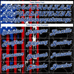 Custom Black Red-Royal 3D Pattern Design Bowling Ball American Flag Performance Polo Shirt photo 4