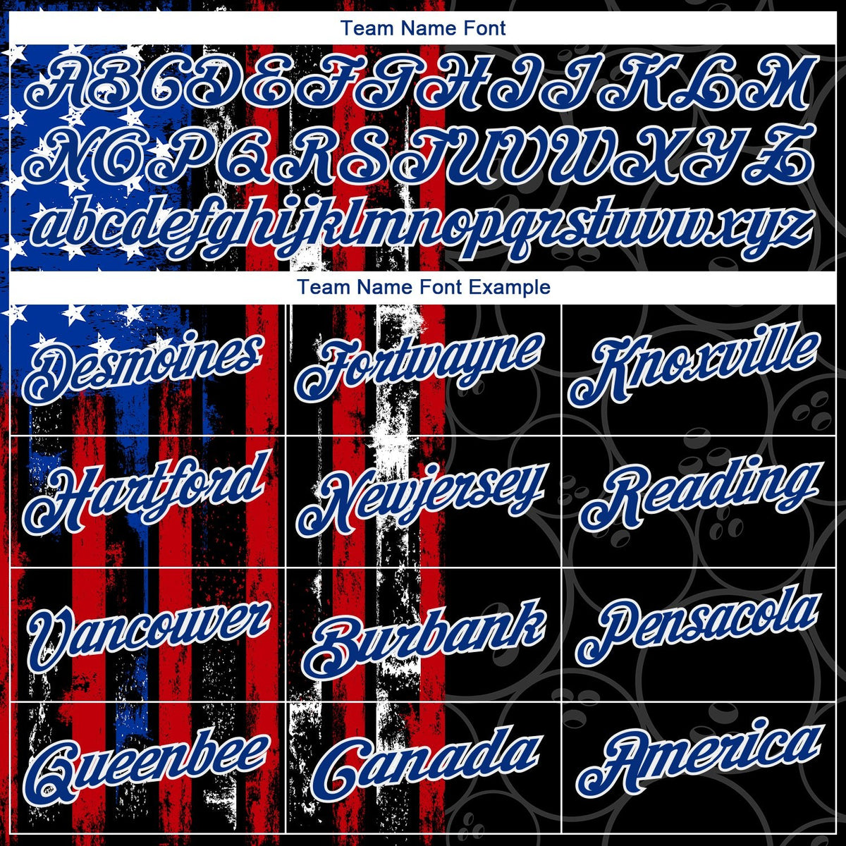 Custom Black Red-Royal 3D Pattern Design Bowling Ball American Flag Performance Polo Shirt photo 4