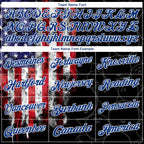 Custom Black Red-Royal 3D Pattern Design Bowling Ball American Flag Performance Polo Shirt photo 5