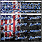 Custom Black Red-Royal 3D Pattern Design Golf Ball American Flag Performance Golf Polo Shirt photo 4