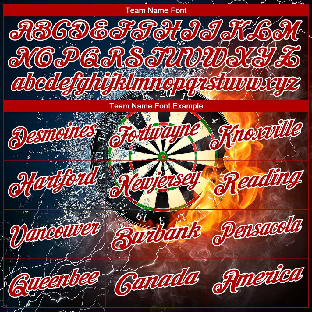 Custom Black Red-White 3D Pattern Design Flame Dart Board Performance Golf Polo Shirt photo 4