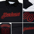 Custom Black Red 3D Pattern Design Dart Board Target Performance Golf Polo Shirt detail