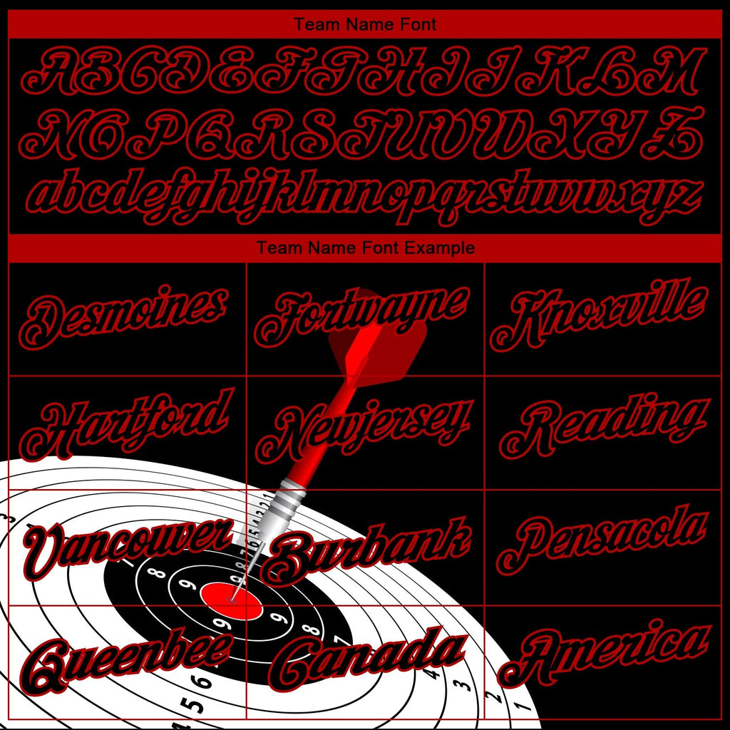 Custom Black Red 3D Pattern Design Dart Board Target Performance Golf Polo Shirt photo 4