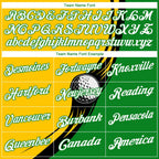 Custom Yellow White-Grass Green 3D Pattern Design Golf Ball Performance Golf Polo Shirt photo 3