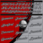 Custom Red Gray-Black 3D Pattern Design Golf Ball Performance Golf Polo Shirt photo 4