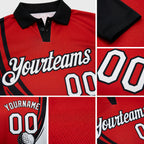 Custom Red White-Black 3D Pattern Design Golf Ball Performance Golf Polo Shirt detail