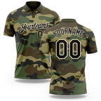 Custom Camo Black-Cream Performance Salute To Service Golf Polo Shirt