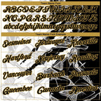 Custom Graffiti Pattern Black-Old Gold 3D Scratch Performance Golf Polo Shirt photo 4