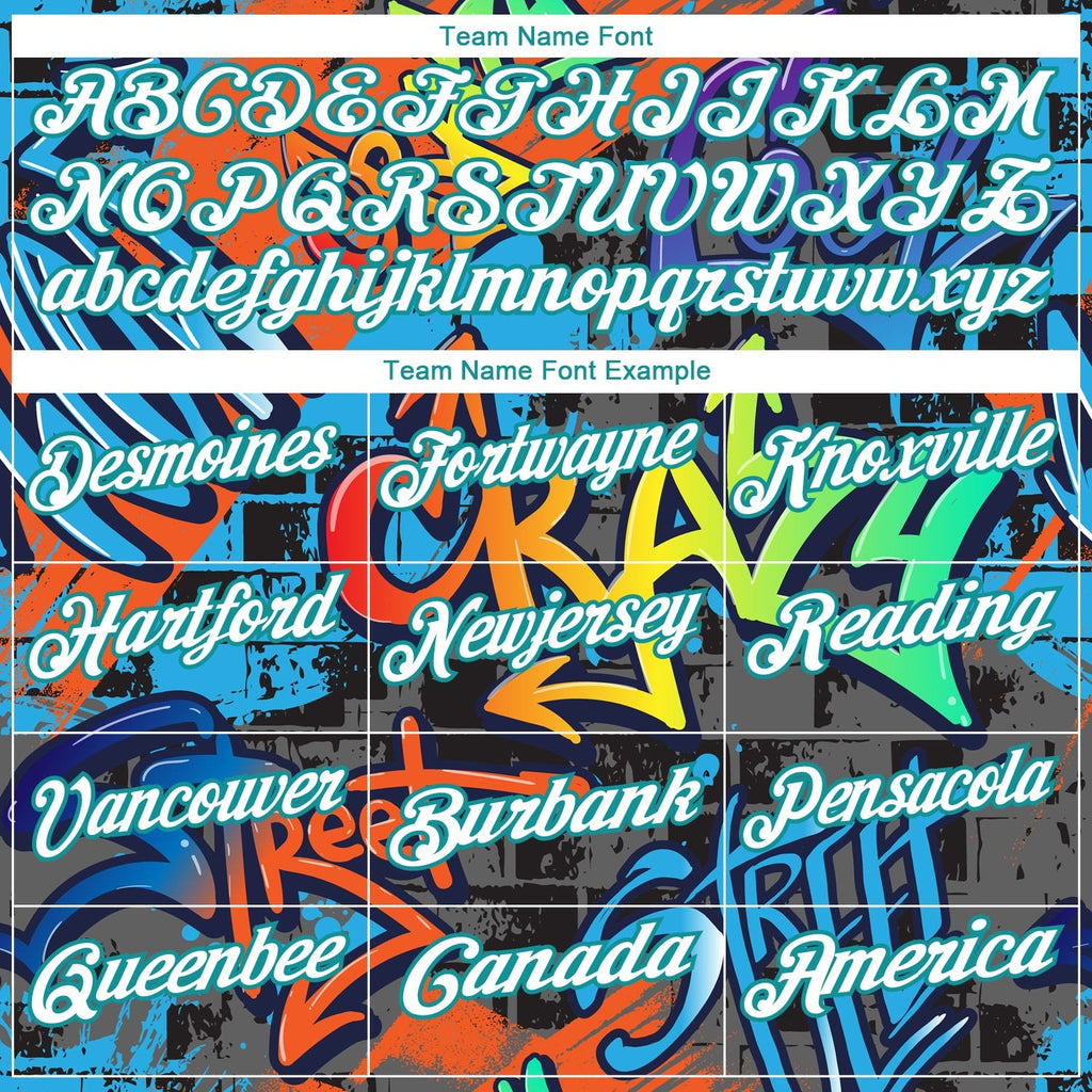 Custom Graffiti Pattern White-Teal 3D Grunge Design Performance Golf Polo Shirt photo 4