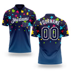 Custom Navy White 3D Pattern Design Autism Supporter Awareness Puzzle Pieces Performance Golf Polo Shirt
