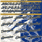 Custom Graffiti Pattern Royal-Old Gold 3D Scratch Performance Golf Polo Shirt photo 4