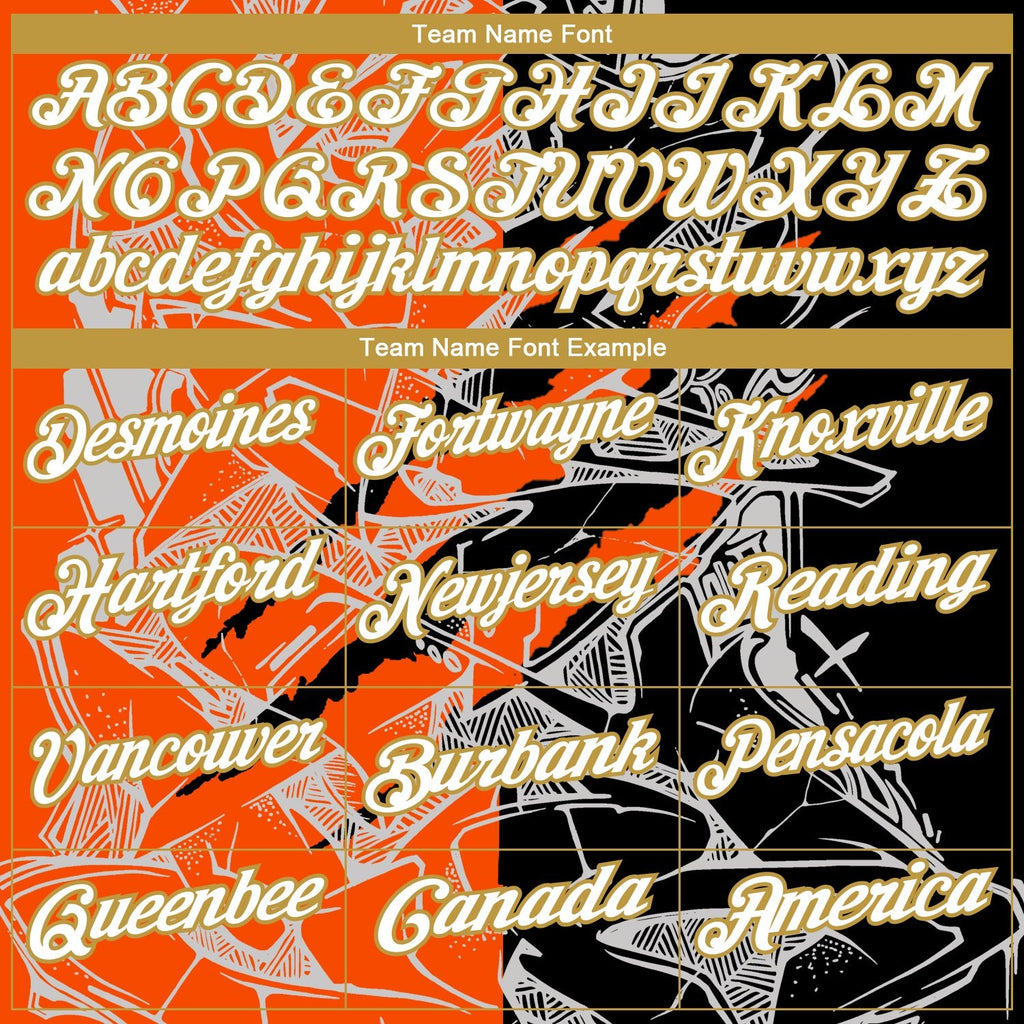 Custom Graffiti Pattern White Orange-Old Gold 3D Scratch Performance Golf Polo Shirt photo 4
