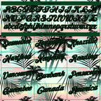 Custom Black Green 3D Pattern Design Tropical Hawaii Palm Leaves Performance Golf Polo Shirt photo 2