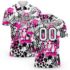 Custom Graffiti Pattern White-Black 3D Performance Golf Polo Shirt