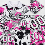 Custom Graffiti Pattern White-Black 3D Performance Golf Polo Shirt detail