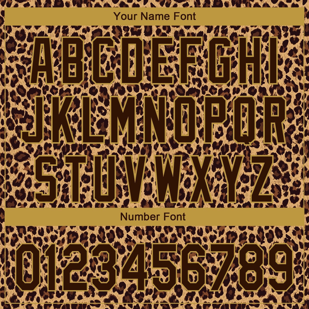 Custom Brown Old Gold 3D Pattern Design Leopard Print Performance Golf Polo Shirt photo 4