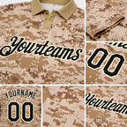 Custom Camo Black-Cream Performance Salute To Service Golf Polo Shirt detail