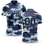 Custom Camo Navy-Light Gray Performance Salute To Service Golf Polo Shirt