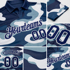 Custom Camo Navy-Light Gray Performance Salute To Service Golf Polo Shirt detail