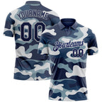 Custom Camo Navy-Light Gray Performance Salute To Service Golf Polo Shirt photo 1