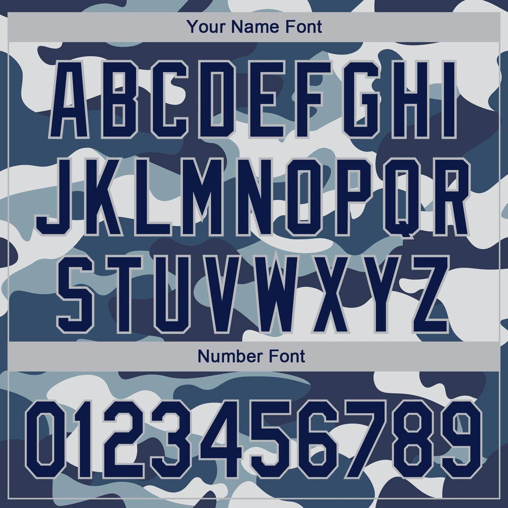 Custom Camo Navy-Light Gray Performance Salute To Service Golf Polo Shirt photo 5