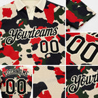 Custom Camo Black-Cream Performance Salute To Service Golf Polo Shirt detail