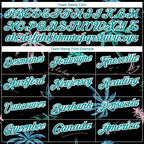 Custom Black Teal-White 3D Pattern Design Hawaii Palm Trees Performance Golf Polo Shirt photo 4