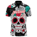 Custom Black White-Red 3D Skull Fashion Performance Golf Polo Shirt photo 2