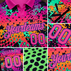 Custom Graffiti Pattern Pink-Purple 3D Performance Golf Polo Shirt detail