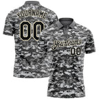 Custom Camo Black-Cream 3D Performance Salute To Service Golf Polo Shirt photo 1