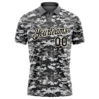 Custom Camo Black-Cream 3D Performance Salute To Service Golf Polo Shirt photo 2