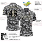 Custom Camo Black-Cream 3D Performance Salute To Service Golf Polo Shirt photo 3