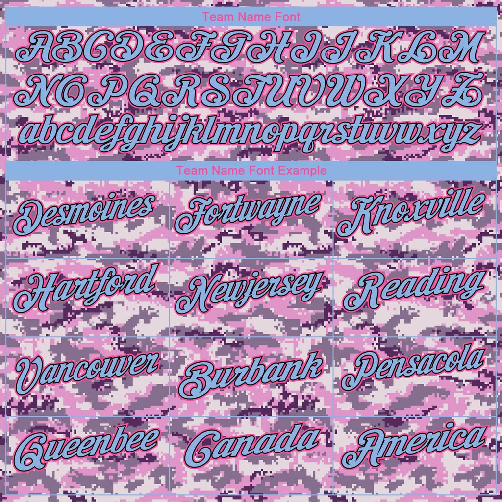 Custom Camo Pink-Light Blue Performance Salute To Service Golf Polo Shirt photo 3