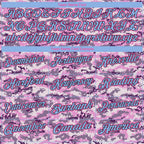 Custom Camo Pink-Light Blue Performance Salute To Service Golf Polo Shirt photo 3